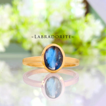 925 Sterling Silver Multi Gemstone Ring - Larimar, Turquoise, Aquamarine, Labradorite