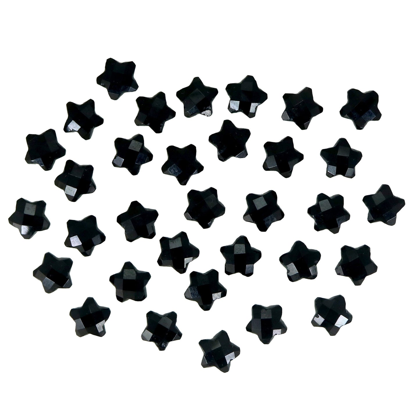 2 Pieces Natural Black Onyx Hand Carved Star Shape Briolette, Star Shape Gemstone For Jewelry, Star Shape Briolette's 10 mm