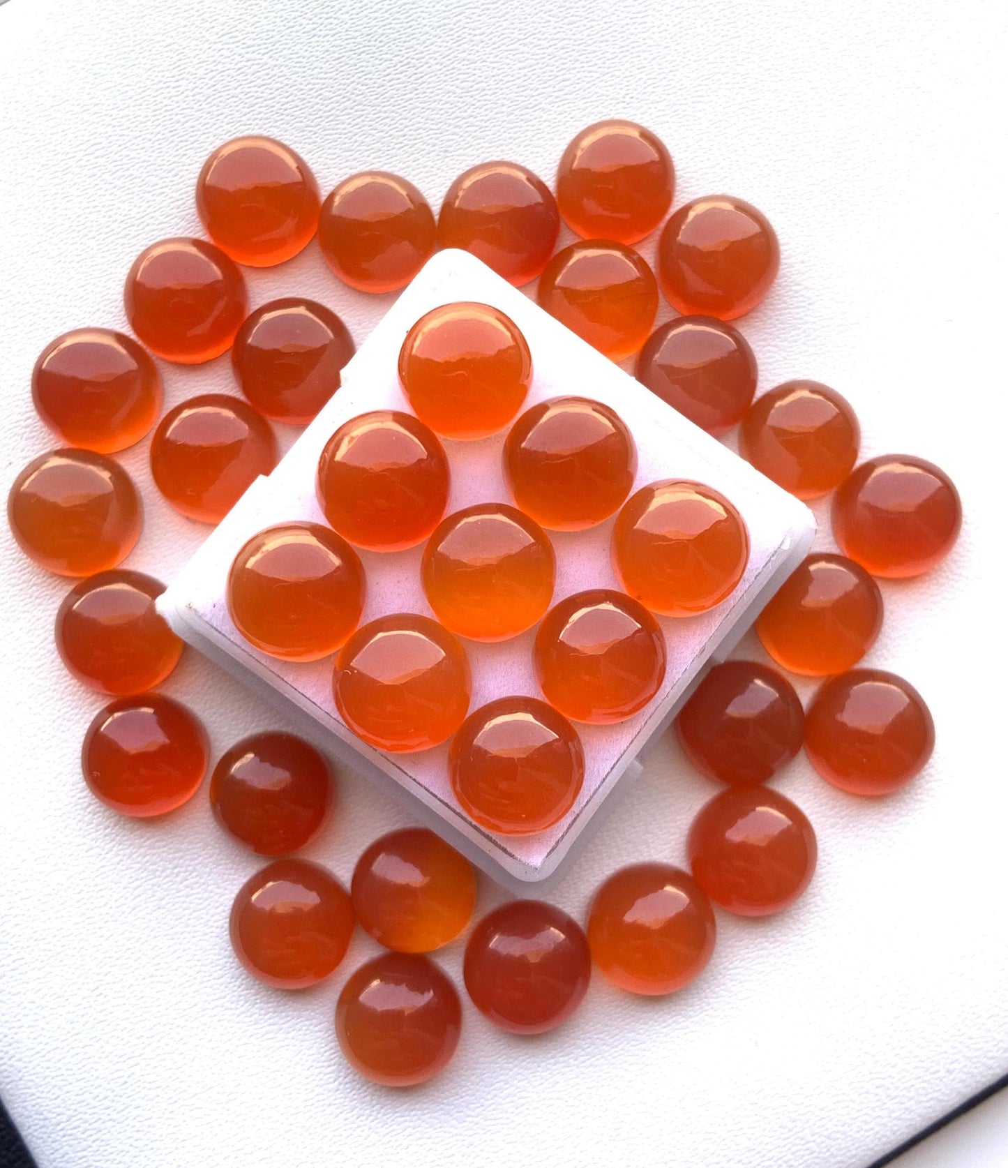 Natural Carnelian Smooth Round Gemstone Cabochon, CALIBRATED Loose Stone Cab, Round Jewelry Making Cabochon Semi Precious Cabochon for rings