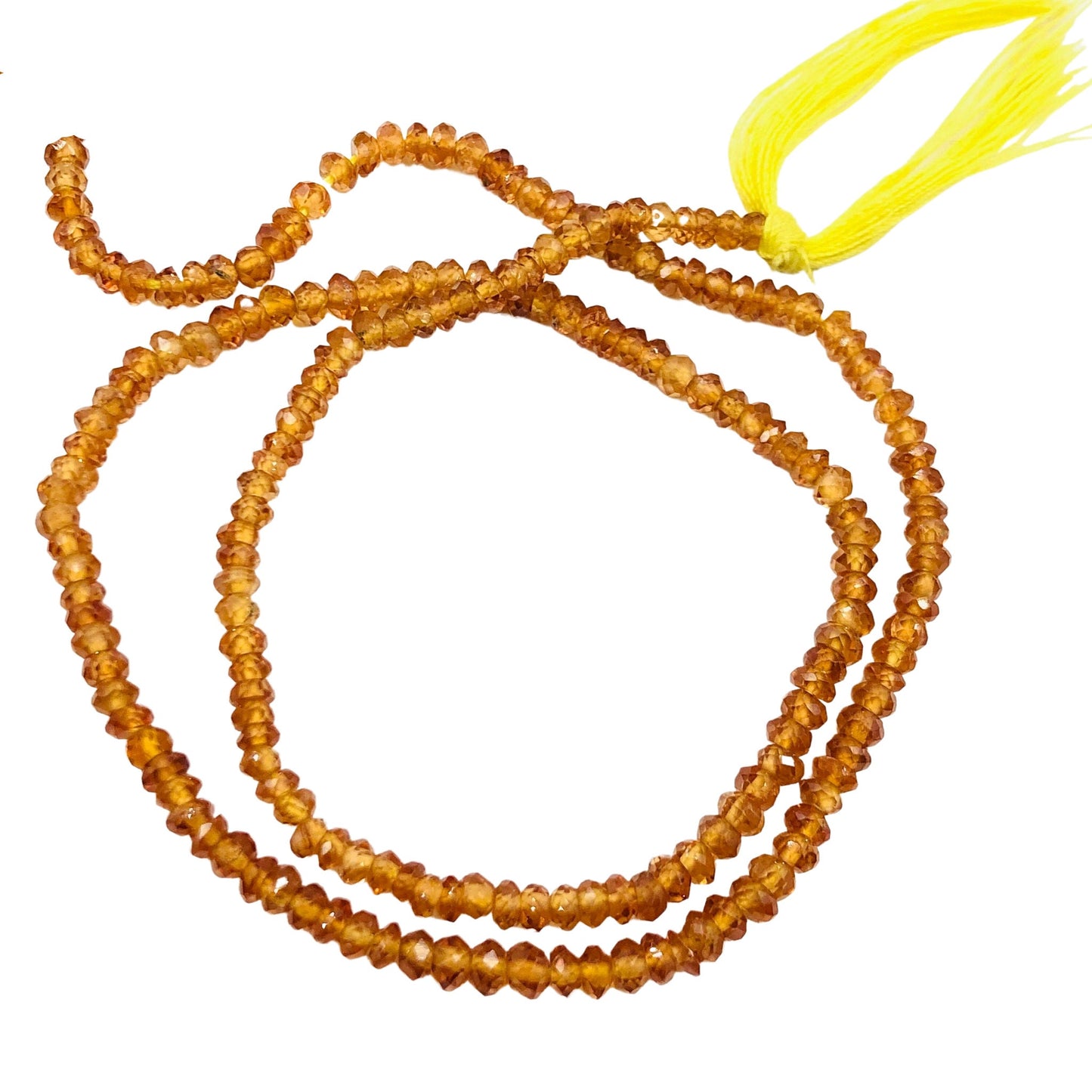 6 St. Natural Shaded Hessonite Faceted Rondelle Beads, Size 3mm, Hessonite Garnet Beads, 13 Inches Strand, Jewelry Making Beads, SKU-BBI512