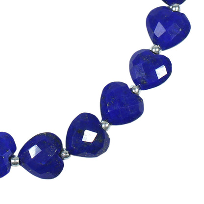 14pcs Lapis Lazuli Carved Heart Briolette Beads – Straight Drill Gemstones