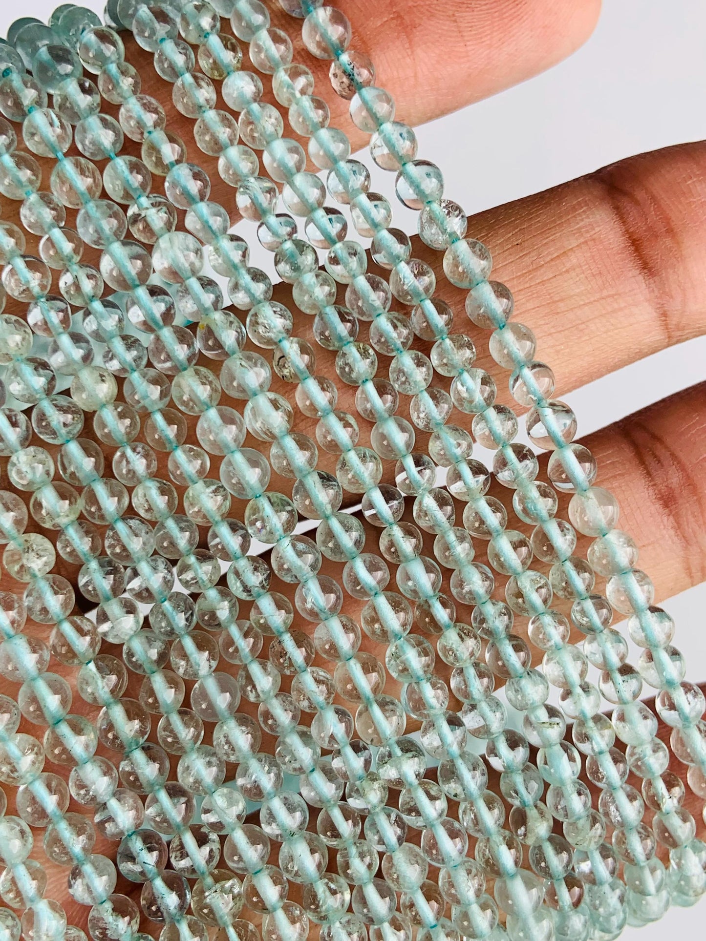 Natural Aquamarine Smooth Rondelle Briolette Beads 14 Inch Gemstone Strand