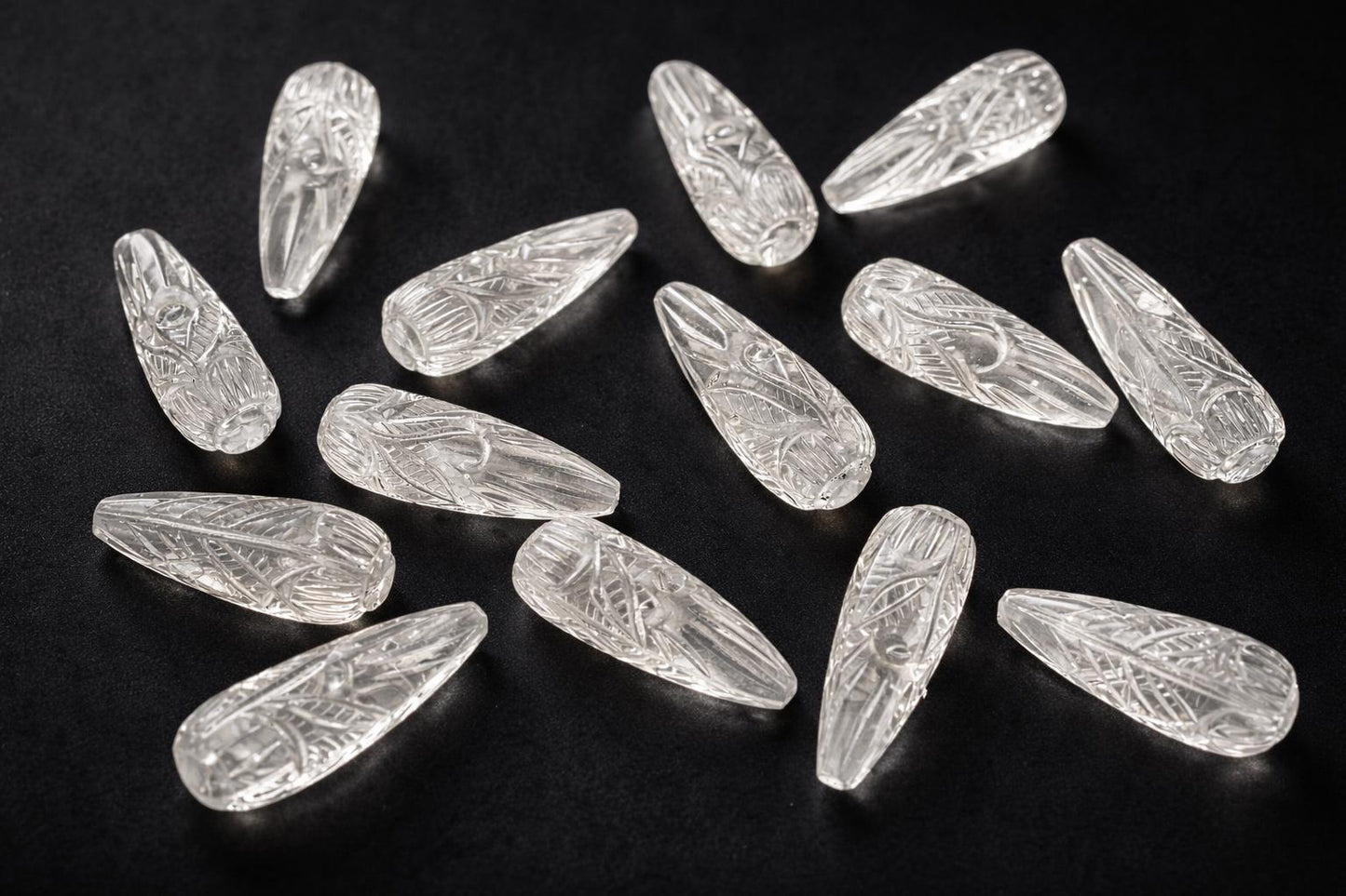 1 Pair Natural Crystal Quartz Hand Carved Drop Shape Briolette Beads, Handmade Matching Pair beads, Earring Making Gemstone Size - 9x26mm