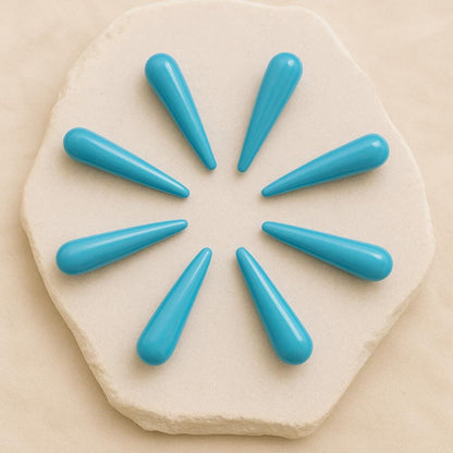 1 Pair Blue Turquoise Smooth Drop Shape Gemstone, Handmade Matching Pair beads, Matched Drops Pairs for Jewelry Making Size - 7x30mm