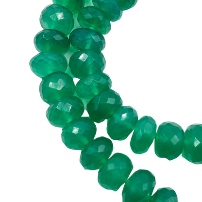 Green Onyx Faceted Rondelle Beads Necklace | Natural Gemstone Jewelry Beads