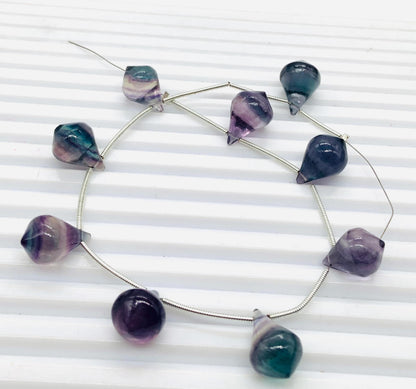 10 Pieces Natural Multi Fluorite Trolleite Slanted Smooth Gemstone Beads Size 12x17mm Trolleite for Jewelry Making BBI960