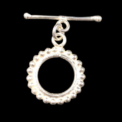 6 Pcs 20mm Shiny Silver Plated Bali Toggle Clasps For Jewelry Making , Clasps for Bracelets , Clasps for Necklaces SKU-CC163 - BeadsBoatInc