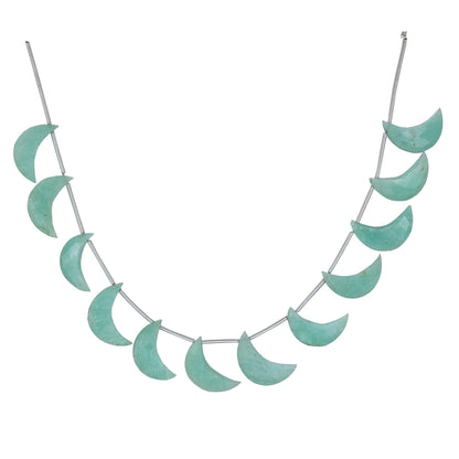 12 Pieces Natural Amazonite gemstone, Crescent moon shape gemstone, carving gemstone, natural gemstone, moon shape gemstone, size 7x18 mm