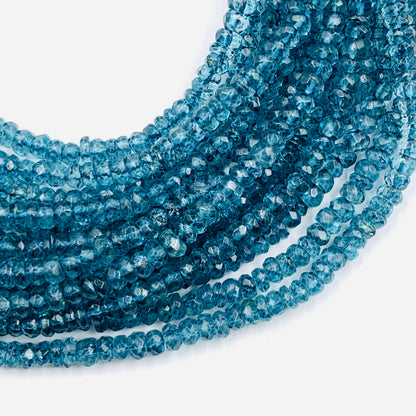 Crystal Blue Coated Faceted Roundel Beads Chinese crystal , Faceted Gemstone Rondelle Beads, Full Strand 13 Inch, Size 3mm