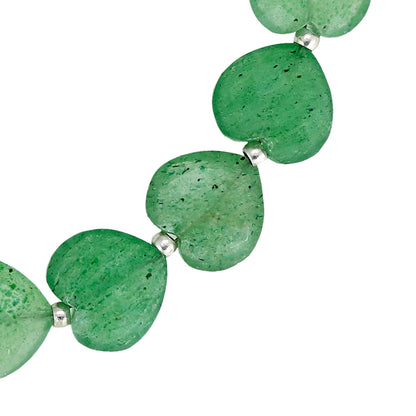 17 pcs Natural Green strawberry quartz Carved Heart shape Gemstone Briolette Beads | Beads For Jewelry | Wholesale Gemstone beads BBI311