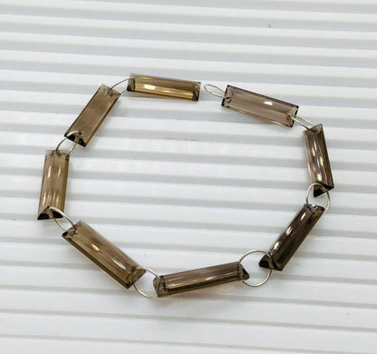 10 Pieces Natural Smoky Quartz Baguette Step cut Faceted Gemstone beads Size 20X6X4mm Gift for her and jewelry making Both Side face Drill
