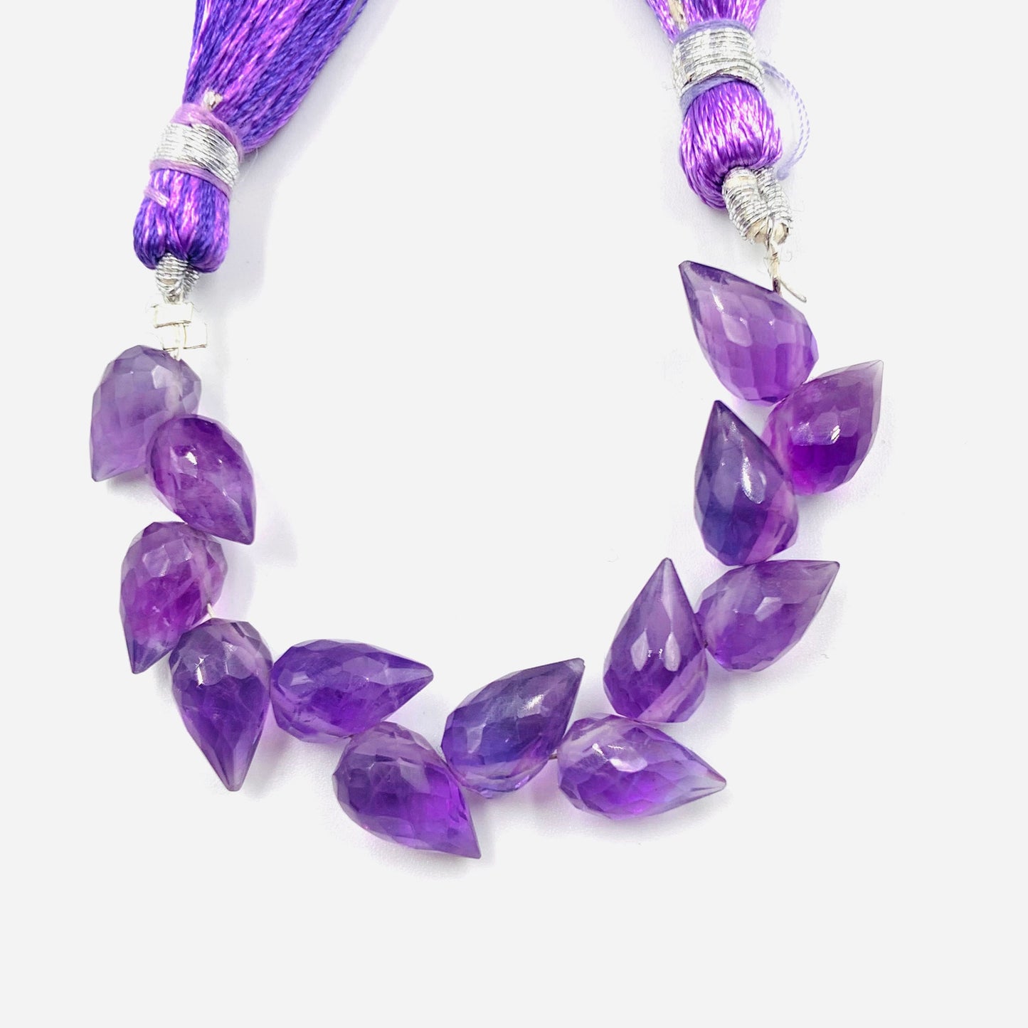 Natural Amethyst Faceted Buds Shape Beads 4" Strand