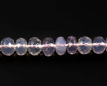 11mm-12mm Natural Purple Quartz Gemstone - Rondelle Beaded Necklace - Handmade Faceted Lavendra Quartz Gemstone Necklace BBI662