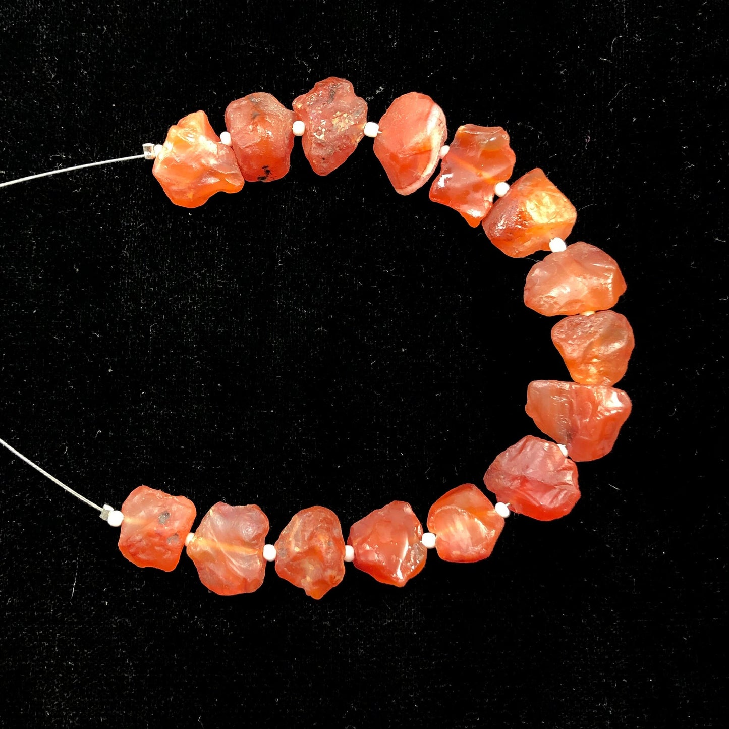 15 pcs Raw Carnelian Crystal Stones Center Drill Rough Healing Stones for Jewelry