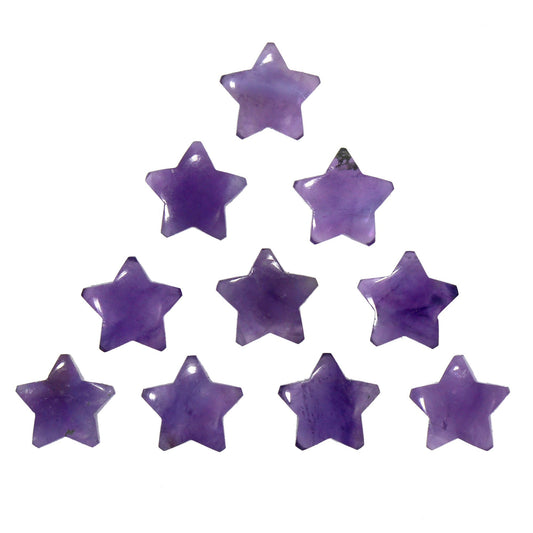 10 pcs Natural Amethyst Smooth Star Gemstone Beads, 15mm Carved Star shape jewelry , Amethyst Gemstone Jewelry BBI112