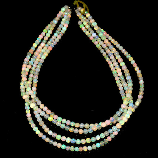 AAA Ethiopian Opal Smooth Round Beads 4mm–6mm