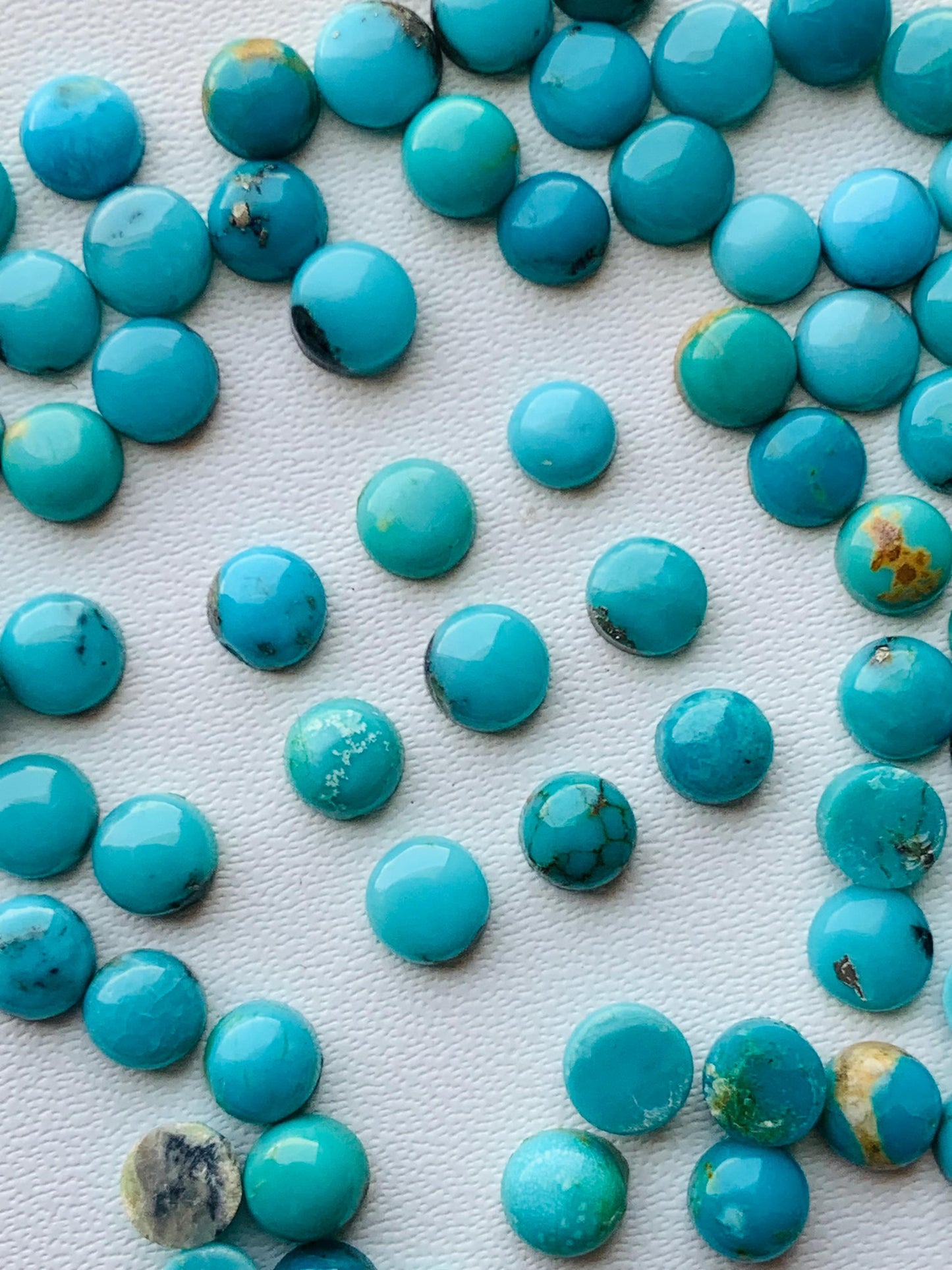 Natural Arizona Turquoise Smooth Round Gemstone Cabochon, CALIBRATED Loose Stone Cab, Round Jewelry Making Cabochons Semi Precious Cabochon