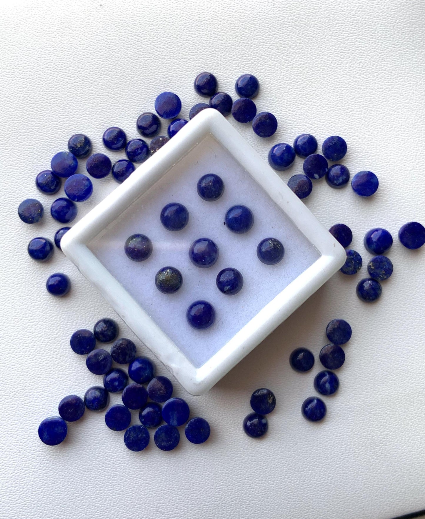 Natural Lapis Lazuli Smooth Round Gemstone Cabochon, CALIBRATED Loose Stone Cab, Round Jewelry Making Cabochons Semi Precious Cabs for ring