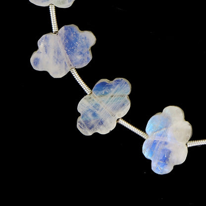 8 Pieces Natural White Rainbow Gemstone, Smooth Cloud Shape Briolette, Blue Flashy Rainbow Stone For Jewelry, Size 9x13mm, SKU- BBI1111