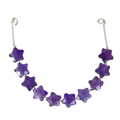 Natural Amethyst Faceted Star Gemstone Beads 10 Pcs