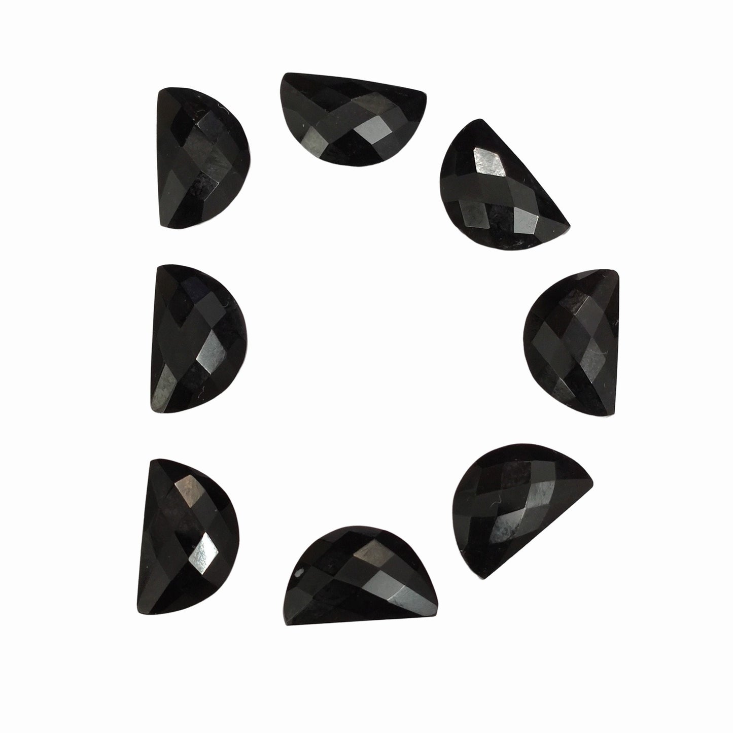 2 Pieces Natural Black Onyx Gemstone, Half moon gemstone, Earring Components natural gemstone, Half moon gemstone, Size 10x16mm SKU-BBI233