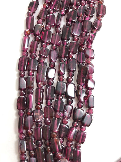 Natural 4x6mm-5x8mm pink Garnet Gemstone Chip Beads Necklace, Smooth Garnet Gemstone Necklace Birthday Gift