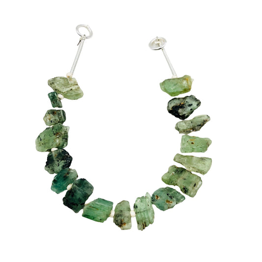 Natural Mint Green Kyanite Rough Beads – Center Drilled | AAA Quality