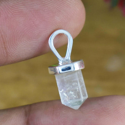 Rainbow moonstone pendant, Crystal Pencil Necklace, Dainty Silver Necklace For Her, Birthstone Pendant, Minimalist Pendant, P-0003