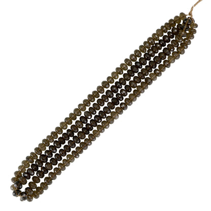 AAA+ Natural 5.5mm-7mm-9mm Brown Smoky Quartz Necklace, Round Faceted Quartz Gemstone Beads Necklace, Gift For Sister