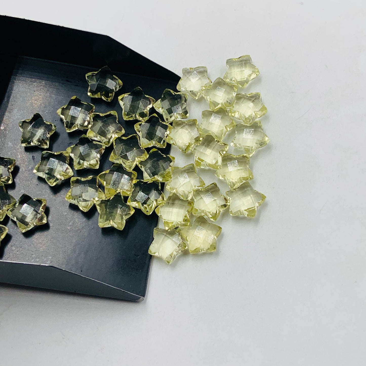 2 Pcs Natural Lemon Quartz Hand Carved Star Shape Briolette, Star Shape Gemstone For Jewellery, Star Shape Briolette, 10 mm, SKU-BBI134