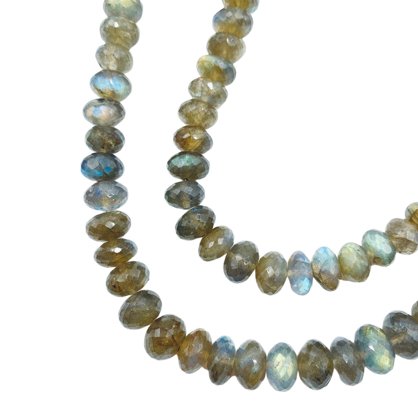 AAA Blue Flash Labradorite Rondelle Beads, Faceted Gemstone Strand 8 Inch