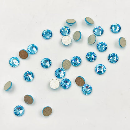 Premium Rhinestones Swarovski, 2058 Aquamarine Color Crystal Flatback No-Hotfix Rhinestones Gems stones (ss5 , ss7, ss9) Decorative Nail Art