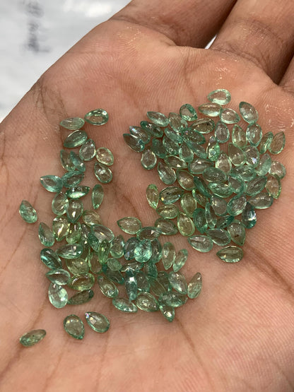 Natural Green kyanite Faceted Cut Gemstone Pear Shape Green Kyanite Cut for jewelry making Semi Precious Cut Stone Size - 3x4.5mm