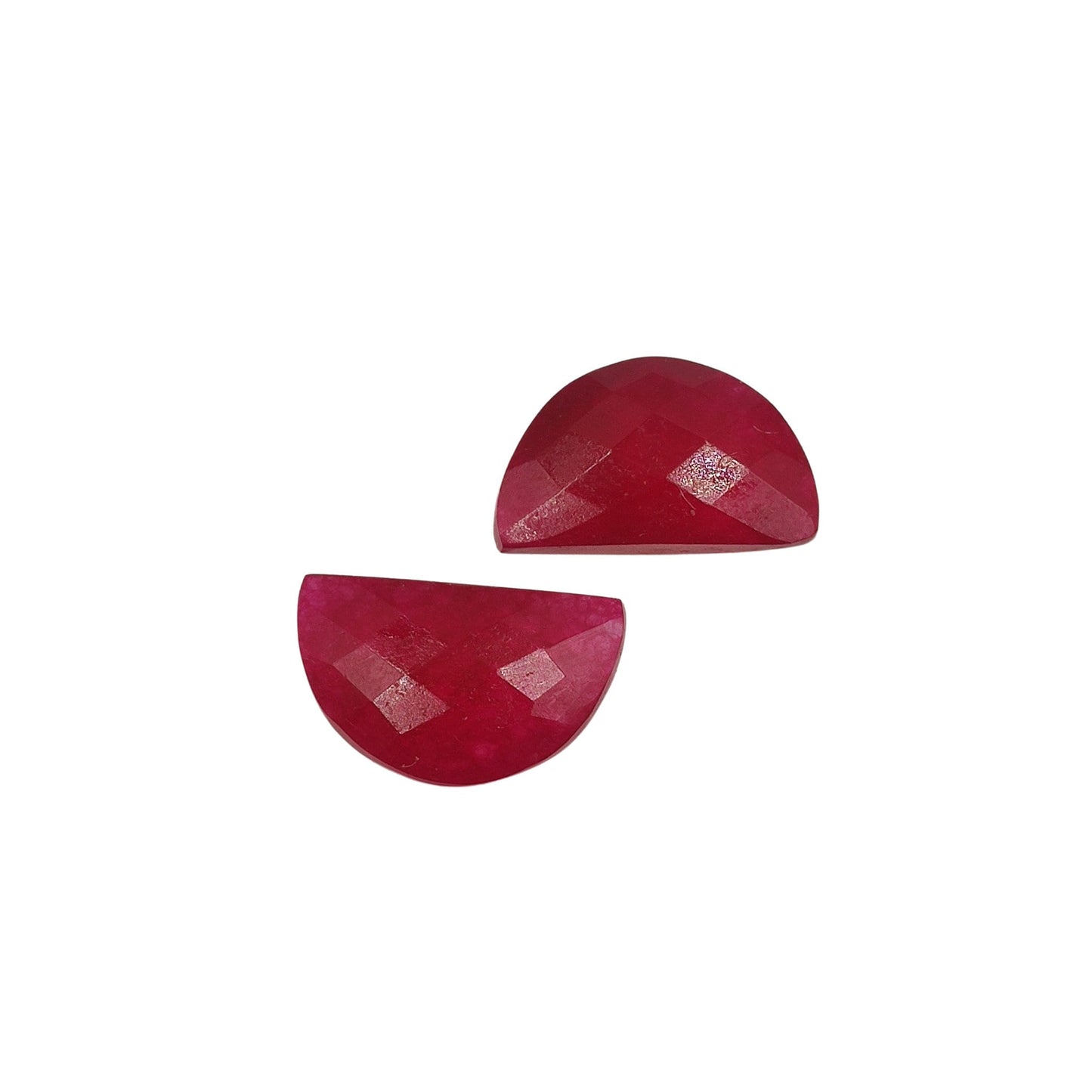 2 Pieces Red Wine Quartzite Faceted D' Shape Gemstone, Size 10mmx16mm, Carved Quartzite Briolette, Half Moon Shape Gemstone, SKU - 229
