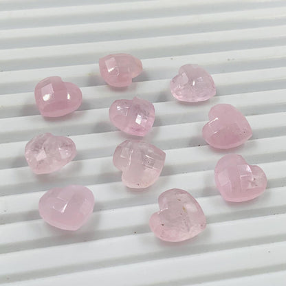 Natural Morganite Hand Carved Heart Shape Loose Gemstone Beads, Carved Heart Shape Gemstone Briolette Size 10mm
