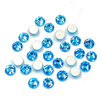 Premium Rhinestones Swarovski, 2058 Aquamarine Color Crystal Flatback No-Hotfix Rhinestones Gems stones (ss5 , ss7, ss9) Decorative Nail Art