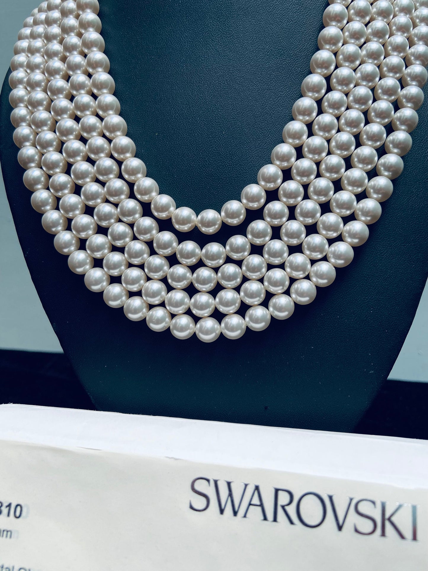 Crystal White (001 650) Genuine Swarovski 5810 Pearls Round Glass Beads jewelry making | 2mm, 3mm, 4mm, 5mm, 6mm, 8mm, 10mm, 12mm -BBI1881