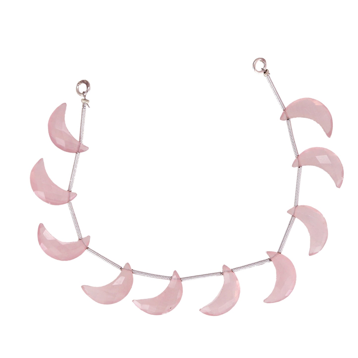 10 Pieces Natural Rose Quartz gemstone, Crescent moon shape gemstone, carving gemstone, natural gemstone, moon shape gemstone, size 7x16mm