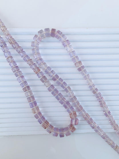 Natural Light Pink Amethyst Faceted Tyre Gemstone Beads 15" Strand