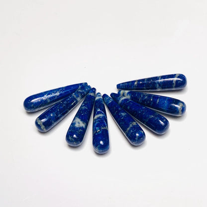 1 Pair Natural Lapis Lazuli Smooth Drop Shape Gemstone, Handmade Matching Pair beads, Matched Drops Pairs for Jewelry Making Size - 7x30mm