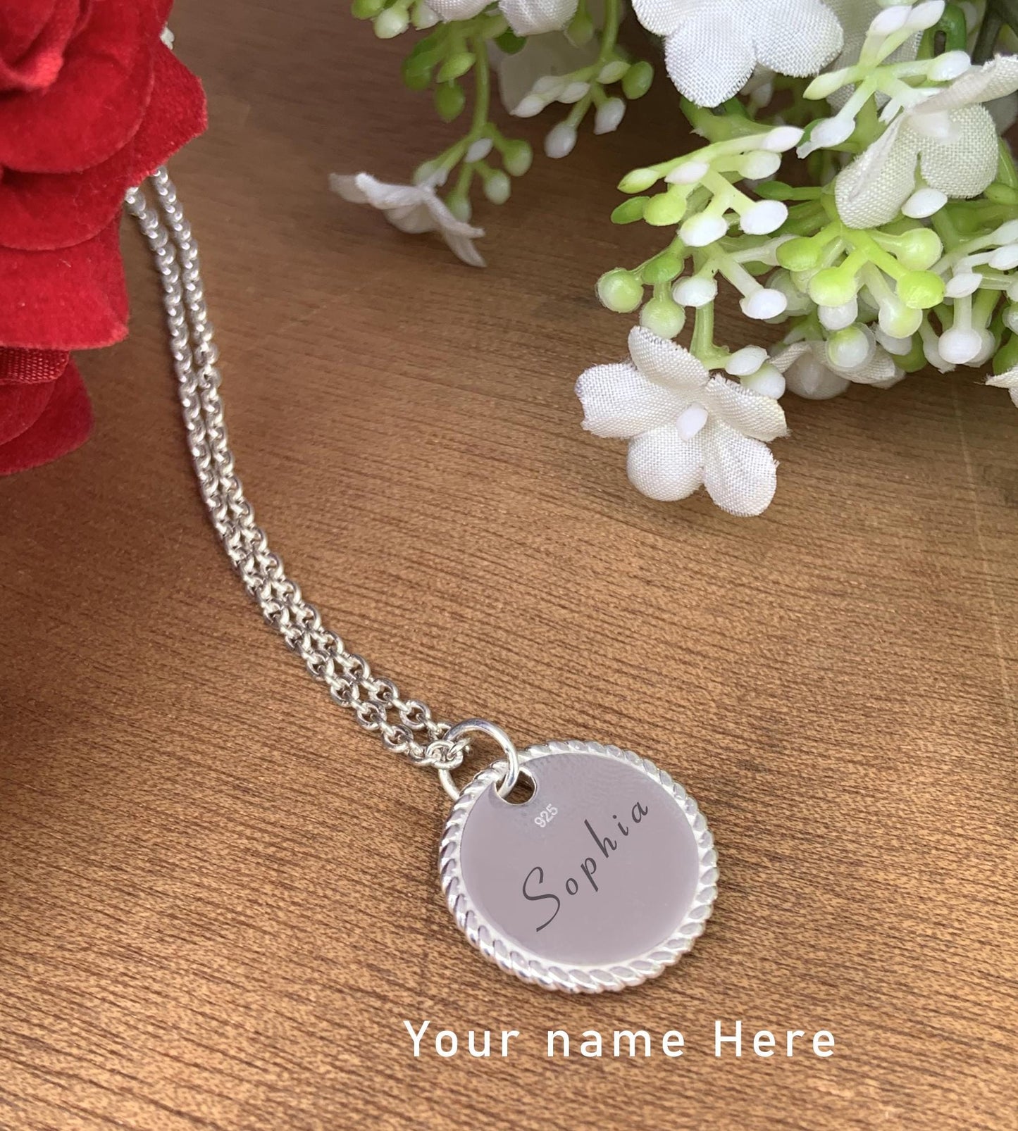 Custom Name Necklace with Heart Pendant – Silver & Gold Vermeil Gift for Her