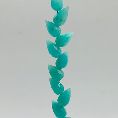 4 Inches Natural Amazonite Buds Briolette Beads Amazonite Gemstone Faceted Flower Buds Size 5X9 MM To 6X10 MM Amazonite Drops jewelry Making