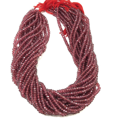 2 Strands Natural rhodonite Garnet Sparkly Beads Rondelle faceted Beads  Quality 3.5mm-4mm Strand 13.5 Inch SKU- BBI550