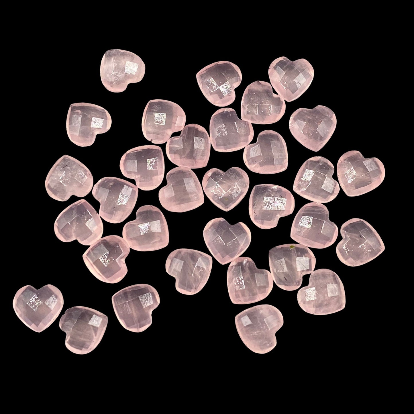 Natural Rose Quartz Faceted Carved Heart Shape Loose Gemstone Beads , Carved Heart Shape Gemstone Briolette , Gemstone Heart Beads BBI304