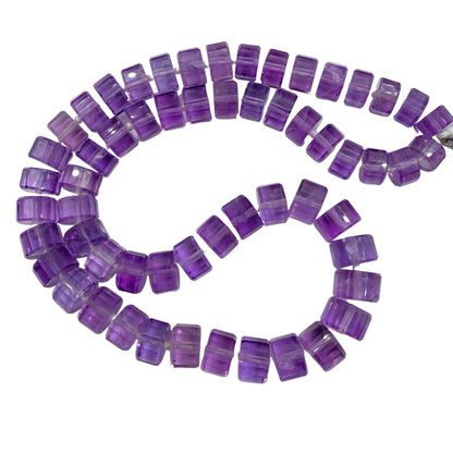 Natural Amethyst Tyre Beads Faceted Gemstone Strand 15 Inch for Jewelry Making
