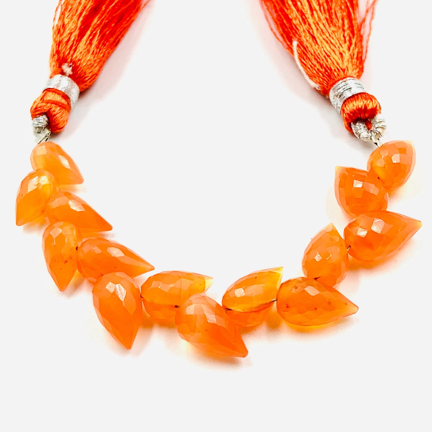 Faceted Carnelian Buds Briolette Beads 5-6x9-10mm