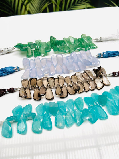 Natural Mix Gemstone Sail Crown Cut Briolette Beads