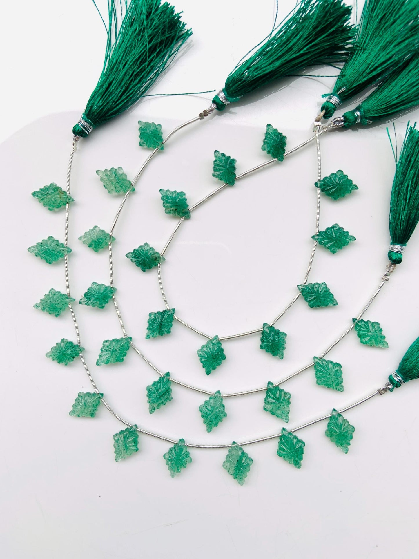 10 Pcs Natural Green Strawberry Slot Carved Side drill gemstone Fancy shape Briolette lozenge beads for jewelry Size 11x15x4mm gift for her