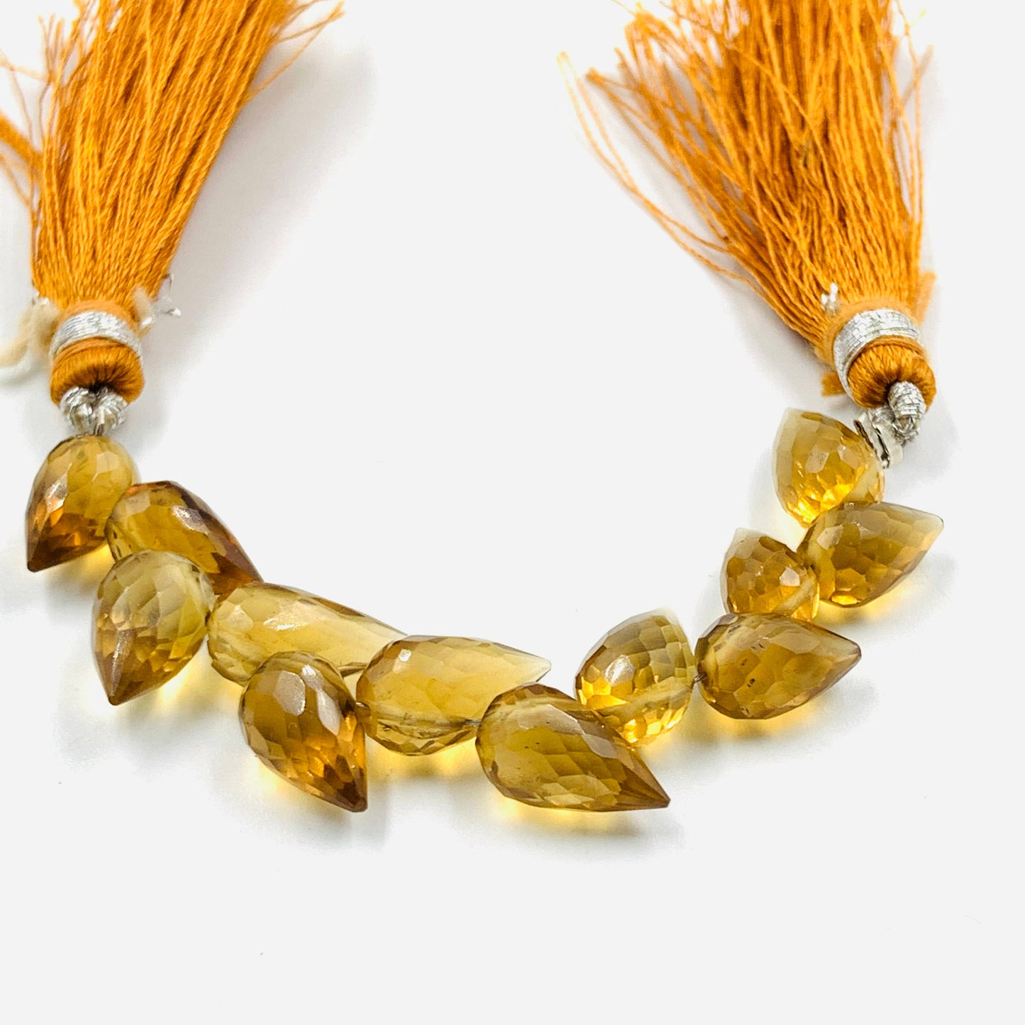 4 Inches Natural Beer Quartz Buds Briolette Beads Drop Shape Faceted Flower Buds Size 5X9mmTo 6X10mm Beer Quartz Drops jewelry Making