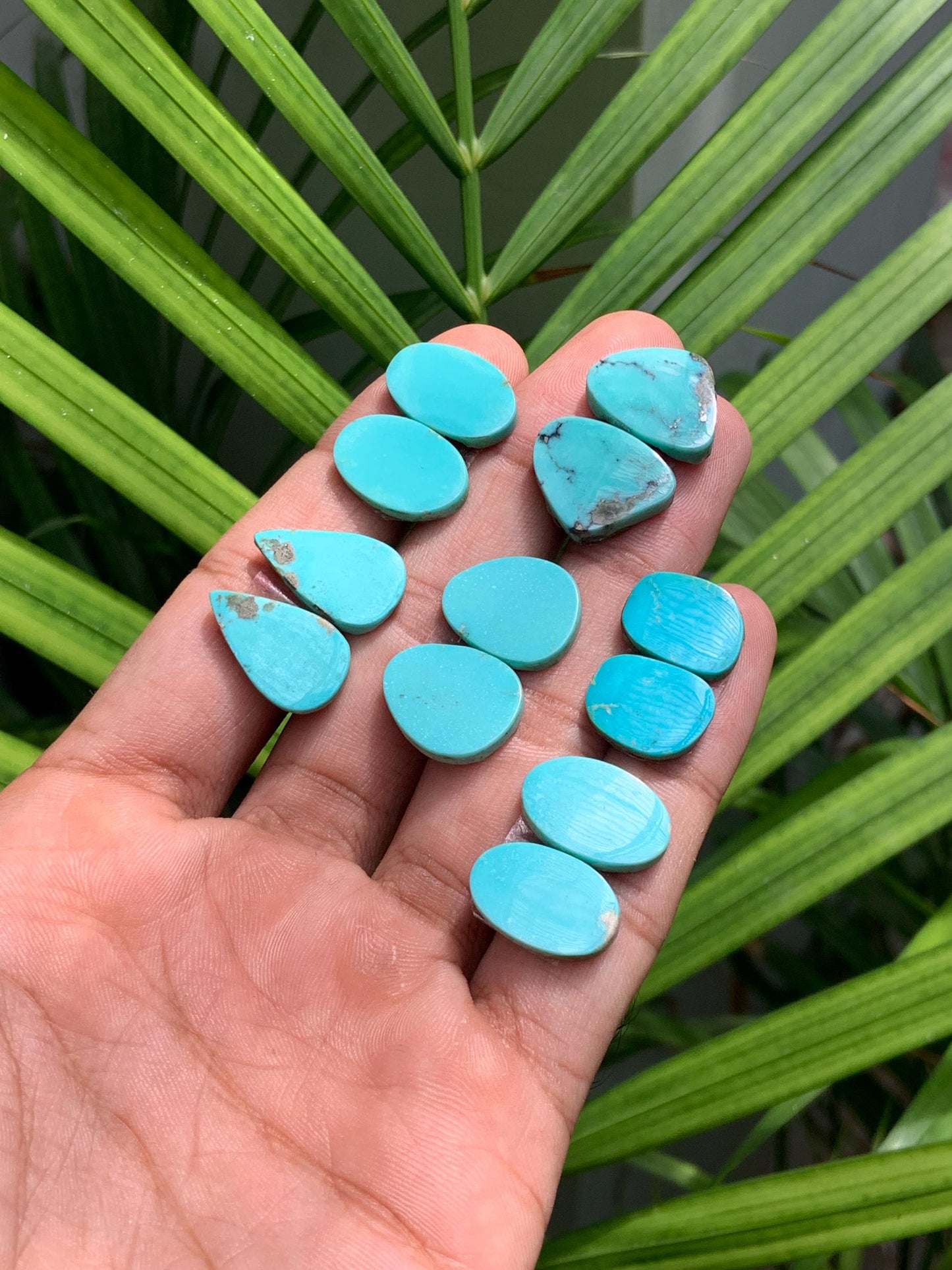 Natural Arizona Turquoise Matched Pair Cabochon Turquoise Pair Gemstone, Loose Gemstone, Earring making gemstone, Semi Precious Cabochons